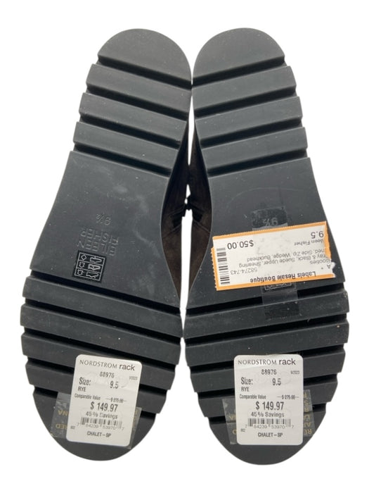 Eileen Fisher Shoe Size 9.5 Gray & Black Suede Upper Shearling Lined Booties Gray & Black / 9.5