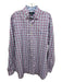 Polo Size L Pink & Blue Cotton Plaid Button up Men's Long Sleeve Shirt Pink & Blue / L