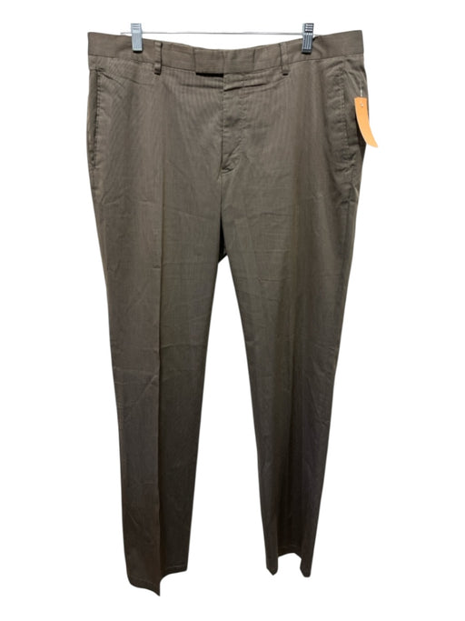 John Varvatos Size 52 Tan Wool Blend Striped Dress Men's Pants Tan / 52