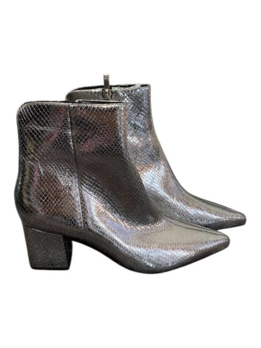 Marc Fisher Ltd Shoe Size 9 Silver Pointed Side Zip Block Heel metallic Boots Silver / 9