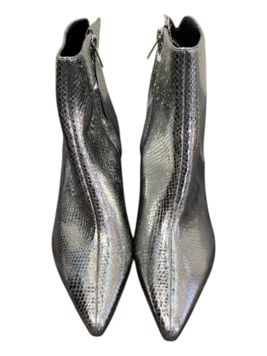 Marc Fisher Ltd Shoe Size 9 Silver Pointed Side Zip Block Heel metallic Boots Silver / 9