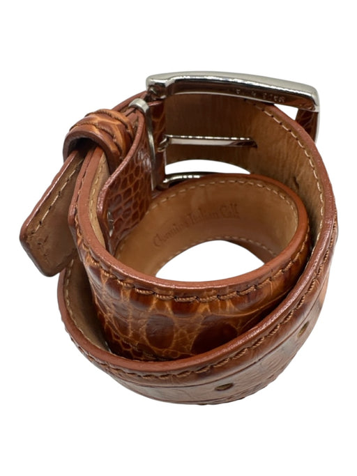 Roger Ximenez Brown Leather Embossed Men's Belt Brown