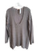 Rebecca Taylor Size L Slate Gray Cotton V Neck Long Sleeve Chunky Knit Sweater Slate Gray / L