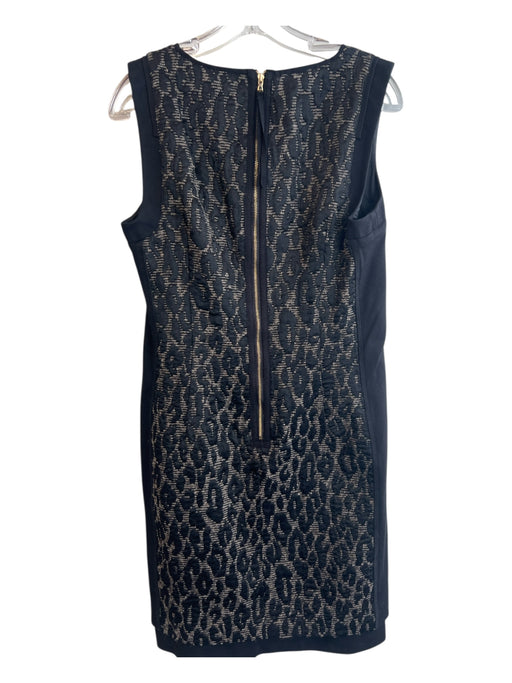 Trina Turk Size 4 Black & Gray Acetate Blend V Neck Sleeveless Back Zip Dress Black & Gray / 4