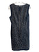 Trina Turk Size 4 Black & Gray Acetate Blend V Neck Sleeveless Back Zip Dress Black & Gray / 4