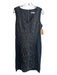 Trina Turk Size 4 Black & Gray Acetate Blend V Neck Sleeveless Back Zip Dress Black & Gray / 4