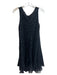 Unknown Size XS Black Rayon Blend Sleeveless Wide Round Neckline Glitter Dress Black / XS