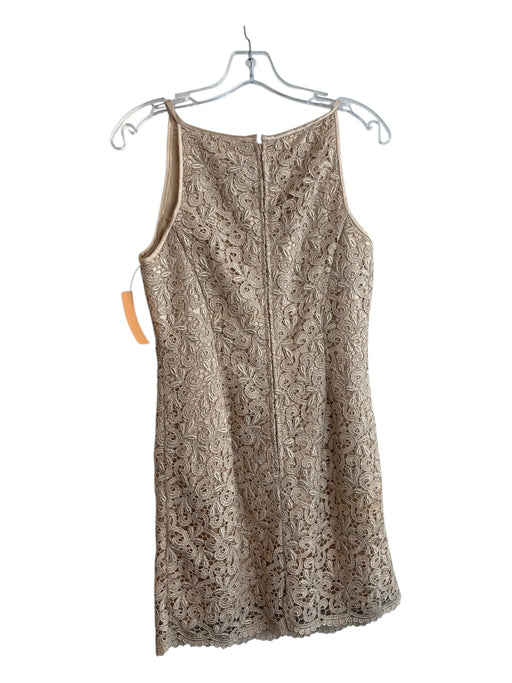 Jessica McClintock Size 8 Champagne Acetate Blend Boat Neck Sleeveless Dress Champagne / 8