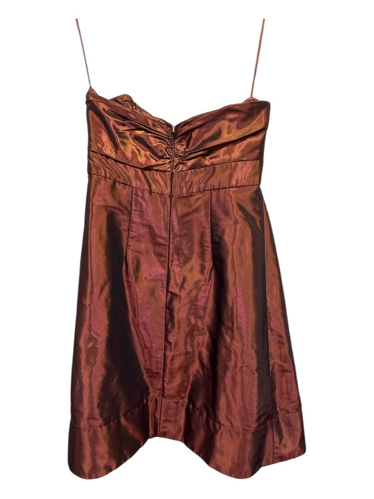 Badgley Mischka Size 6 Brown, Red, Gold Polyester Strapless Knee length Dress Brown, Red, Gold / 6