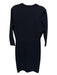 Hobbs Size 10 Black Gold Tone Hardware Solid 3/4 Sleeve Below knee Dress Black / 10