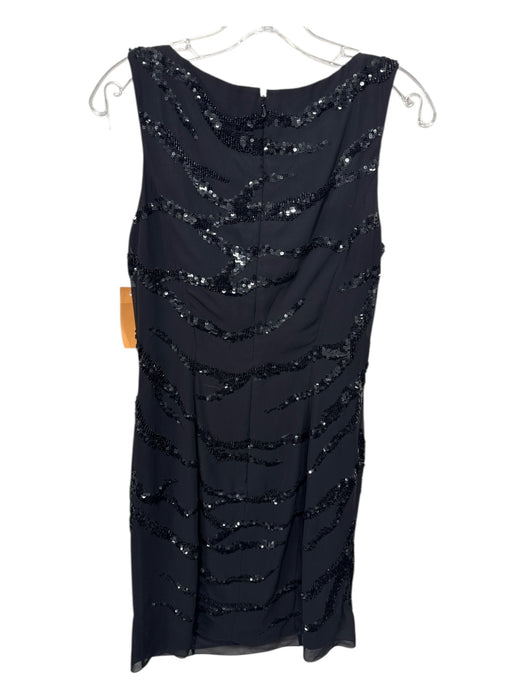 Pronovias Size 8 Black Acetate Sequined Swirl Sleeveless Mini Dress Black / 8