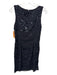 Pronovias Size 8 Black Acetate Sequined Swirl Sleeveless Mini Dress Black / 8
