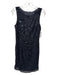 Pronovias Size 8 Black Acetate Sequined Swirl Sleeveless Mini Dress Black / 8