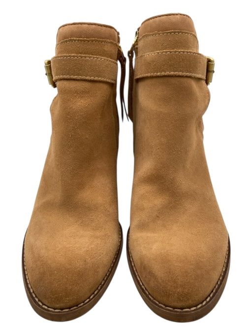 Sam Edelman Shoe Size 8 Camel Brown Suede Ankle Buckle Side Zip Booties Camel Brown / 8