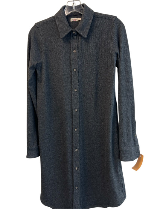 Faherty Size XS Grey Polyester Blend Collar Long Sleeve Button Sleeve Dress Grey / XS