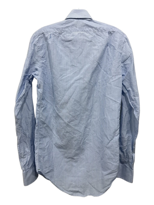 Sid Mashburn Size Est M White & Blue Cotton Striped Men's Long Sleeve Shirt White & Blue / Est M