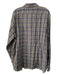 John Varvatos Size Est L Brown & Beige Print Cotton Blend Long Sleeve Shirt Est L