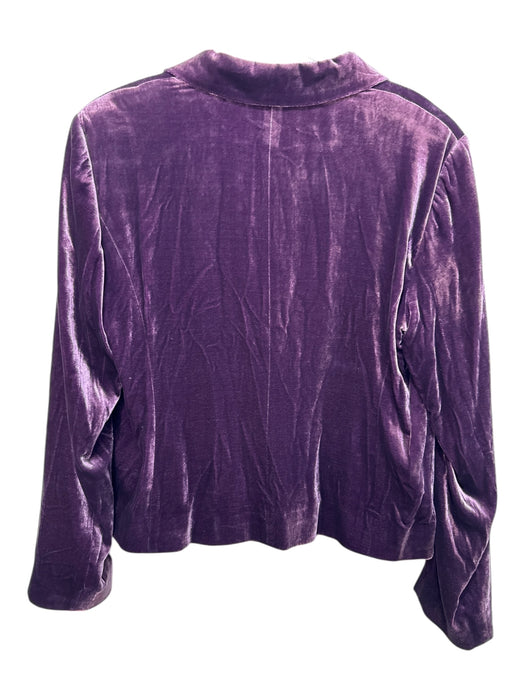 Eileen Fisher Size M Purple Rayon Blend Crushed Velvet Lapel Blazer Jacket Purple / M