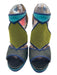 Jimmy Choo Shoe Size 41 Blue, Yellow & Black Leather & Suede Mesh Sandals Blue, Yellow & Black / 41