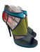 Jimmy Choo Shoe Size 41 Blue, Yellow & Black Leather & Suede Mesh Sandals Blue, Yellow & Black / 41