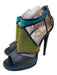 Jimmy Choo Shoe Size 41 Blue, Yellow & Black Leather & Suede Mesh Sandals Blue, Yellow & Black / 41