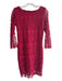 Rubber Ducky Size M Red Polyester Floral Lace Lining Detail Quarter Sleeve Dress Red / M