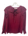 Tory Burch Size 6 Burgundy Red Silk Long Sleeve Ruffle Neckline Neck Tie Top Burgundy Red / 6
