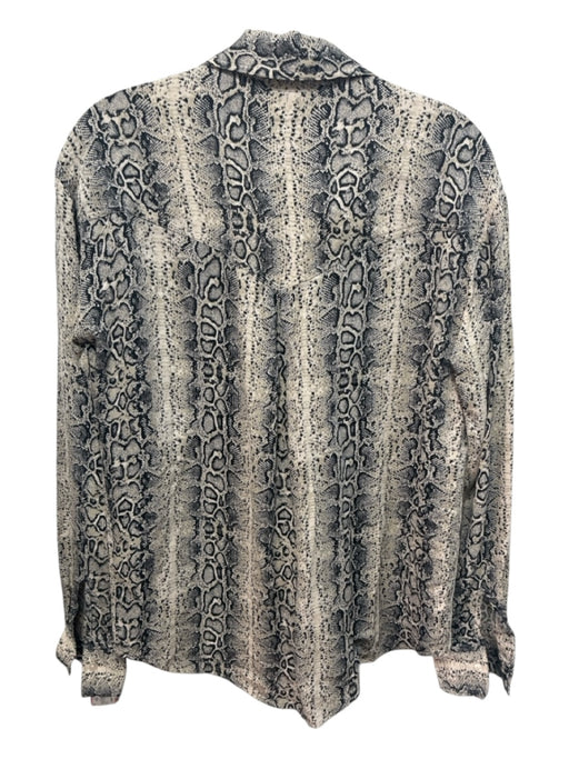 Les Coyotes de Paris Size 36 Beige & Black Viscose Long Sleeve Snake Print Top Beige & Black / 36