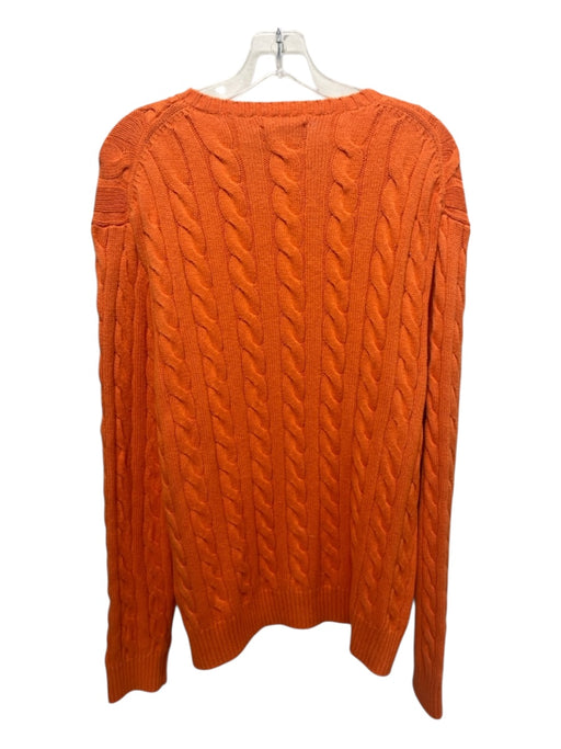 Polo Size XL Orange Cotton Cable Knit Crew Men's Sweater Orange / XL