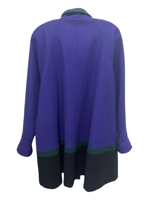 Projections Size 6 Purple, Black, Green Wool color block 3 Button Collared Coat Purple, Black, Green / 6