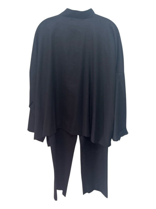 Eskandar Size 1 Black Wool Button Front Patch Pocket Long Sleeve Pant Set Black / 1