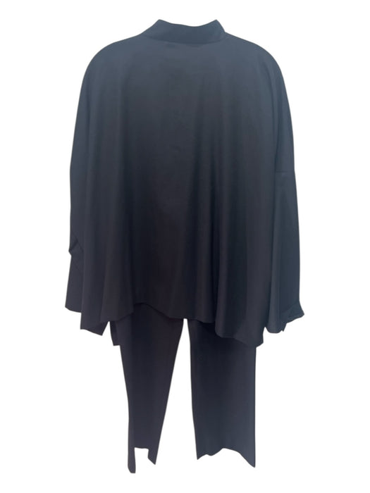 Eskandar Size 1 Black Wool Button Front Patch Pocket Long Sleeve Pant Set Black / 1