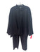 Eskandar Size 1 Black Wool Button Front Patch Pocket Long Sleeve Pant Set Black / 1