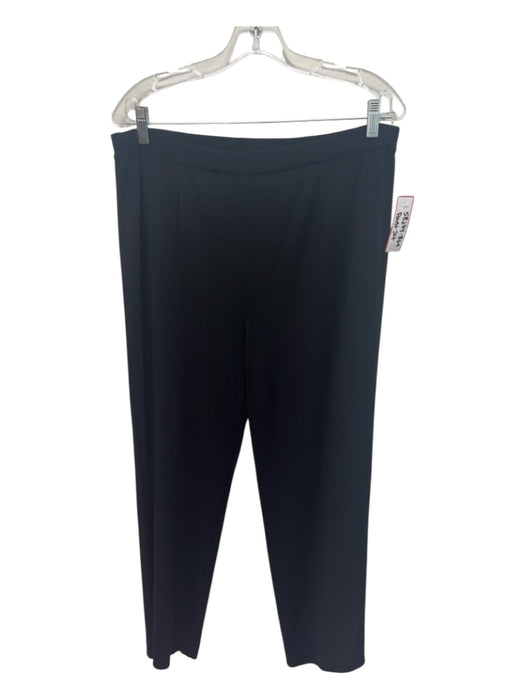 Misook Size 1XL / L Black Acrylic Ribbed Long Sleeve Elastic Waist Pant Set Black / 1XL / L