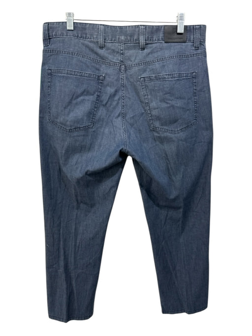 Zegna Size 35 Blue Cotton Blend Solid Khakis Men's Pants Blue / 35