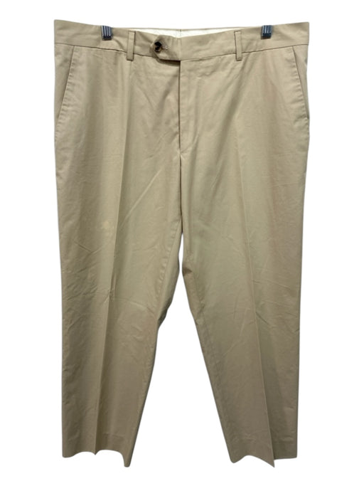 Valentino Size 50 Beige Cotton Blend Solid Khakis Men's Pants Beige / 50