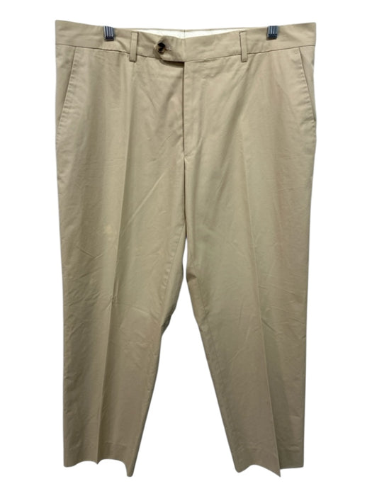 Valentino Size 50 Beige Cotton Blend Solid Khakis Men's Pants Beige / 50