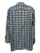 Peter Millar Size L Blue & Tan Cotton Plaid Button Up Men's Long Sleeve Shirt Blue & Tan / L