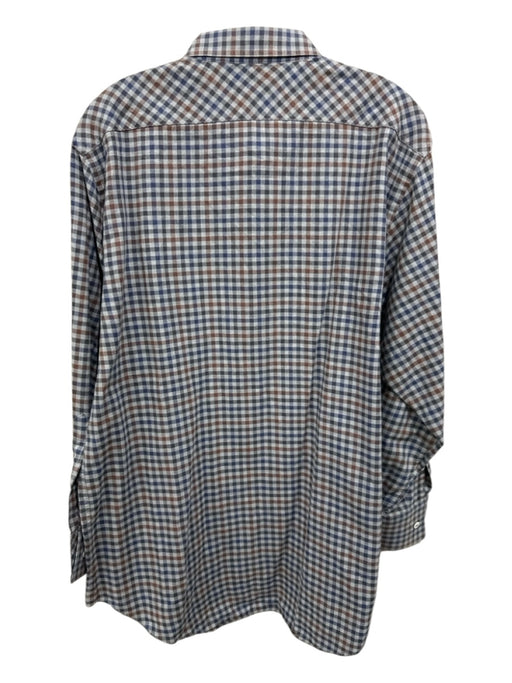 Billy Reid Size XL Gray & Brown Cotton Plaid Button up Men's Long Sleeve Shirt Gray & Brown / XL
