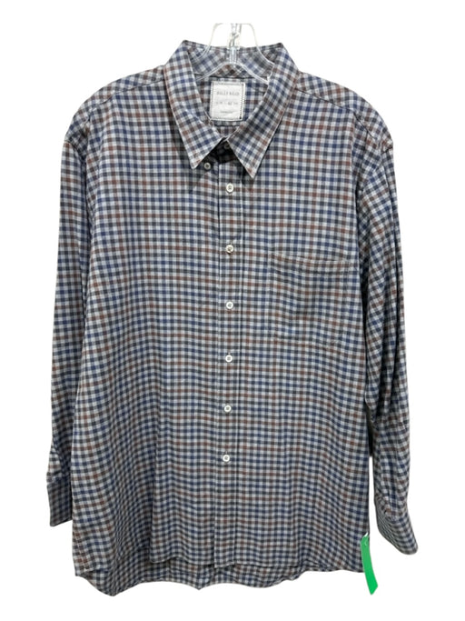 Billy Reid Size XL Gray & Brown Cotton Plaid Button up Men's Long Sleeve Shirt Gray & Brown / XL