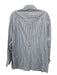Zegna Size L White & Blue Cotton Striped Button Up Men's Long Sleeve Shirt White & Blue / L