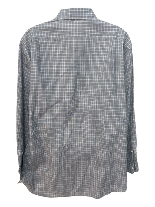 Ralph Lauren Purple Size 16.5 Gray & White Cotton Plaid Men's Long Sleeve Shirt Gray & White / 16.5