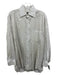 Zegna Size M White & Brown Cotton Grid Button Up Men's Long Sleeve Shirt White & Brown / M