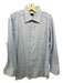 Zegna Size 17.5 Light blue Cotton Solid Button Up Men's Long Sleeve Shirt Light blue / 17.5