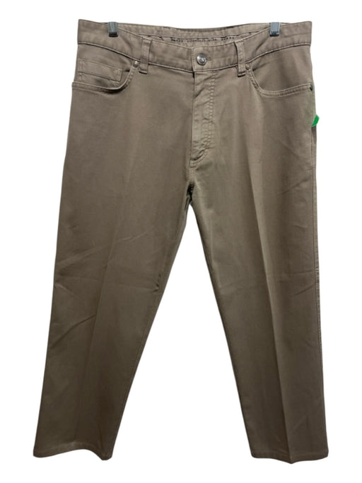 Zegna Size 33 Dark Tan Cotton Blend Solid Khakis Men's Pants Dark Tan / 33