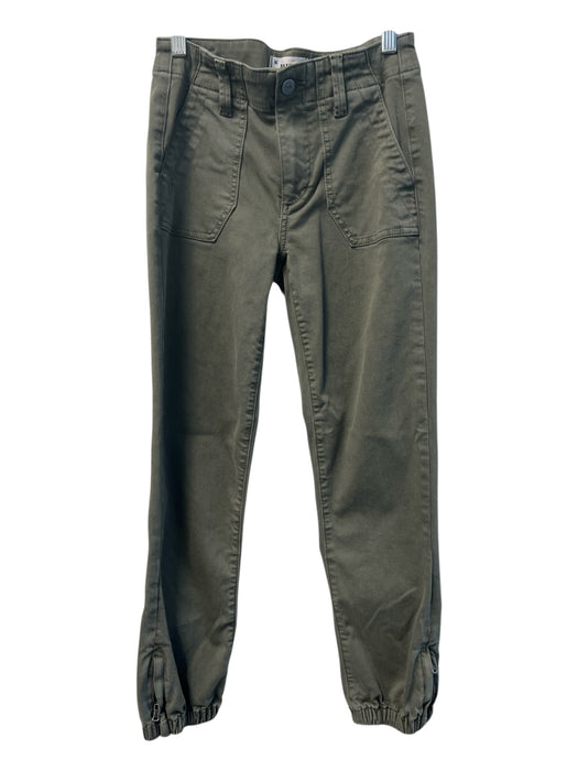 Paige Size 24 Green Cotton Blend Jogger Zip Fly 4 Pocket Pants Green / 24