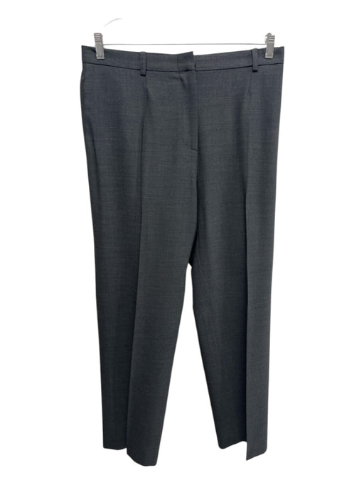 MaxMara Size 14 Gray Wool Blend Long Sleeve Open Front Straight Leg Pant Set Gray / 14