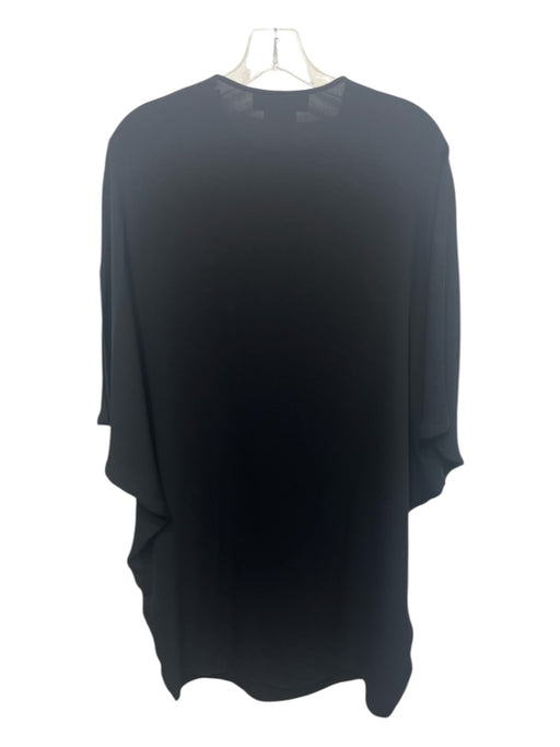 Yves Saint Laurent Size 44 Black Silk Cap Sleeve Shoulder Zip Tent Style Dress Black / 44