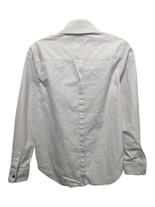 Lafayette 148 Size XS Pink & White Cotton Long Sleeve Gingham Buttons Blouse Top Pink & White / XS