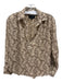 Nili Lotan Size M Cream & Brown Silk Long Sleeve Abstract Print Buttons Top Cream & Brown / M